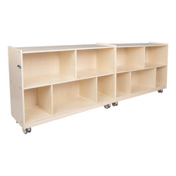 Angeles Birch Mobile 30"H 2-Shelf Fold-N-Lock Storage (AG1007-2)