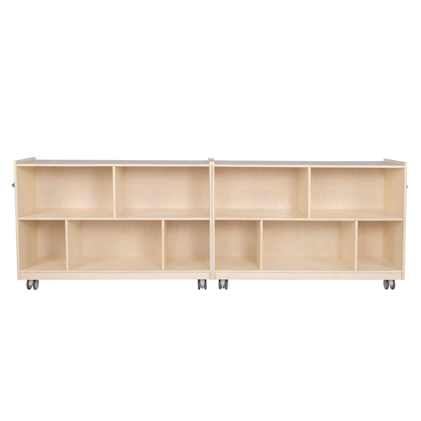 Angeles Birch Mobile 30"H 2-Shelf Fold-N-Lock Storage Assembled (AG1007-2A)
