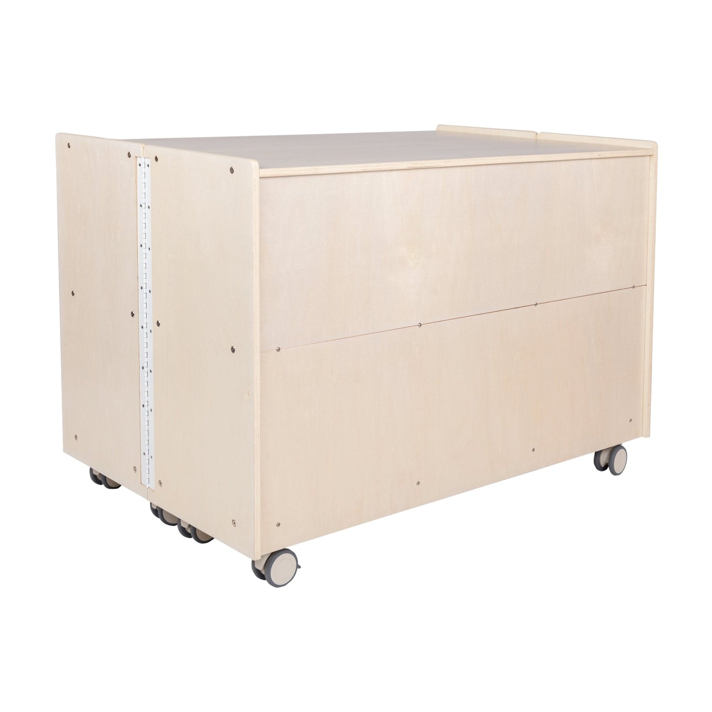 Angeles Birch Mobile 30"H 2-Shelf Fold-N-Lock Storage Assembled (AG1007-2A) - SchoolOutlet