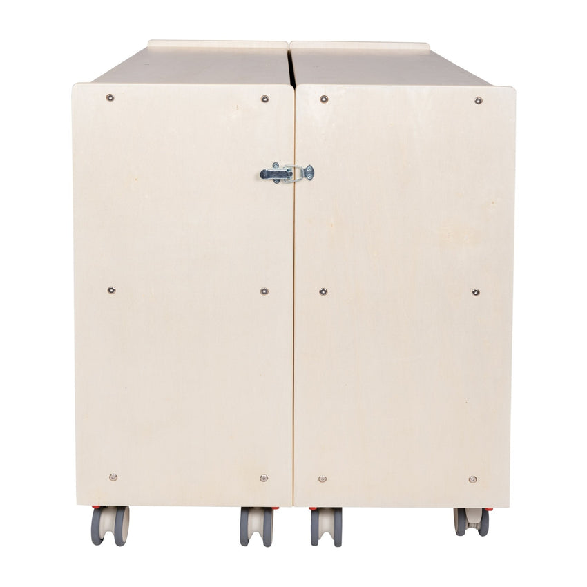 Angeles Birch Mobile 30"H 2-Shelf Fold-N-Lock Storage Assembled (AG1007-2A) - SchoolOutlet