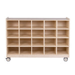 Angeles Birch Mobile 20-Section Cubby Storage Assembled (AG1012A)