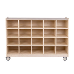 Angeles Birch Mobile 20-Section Cubby Storage Assembled (AG1012A)