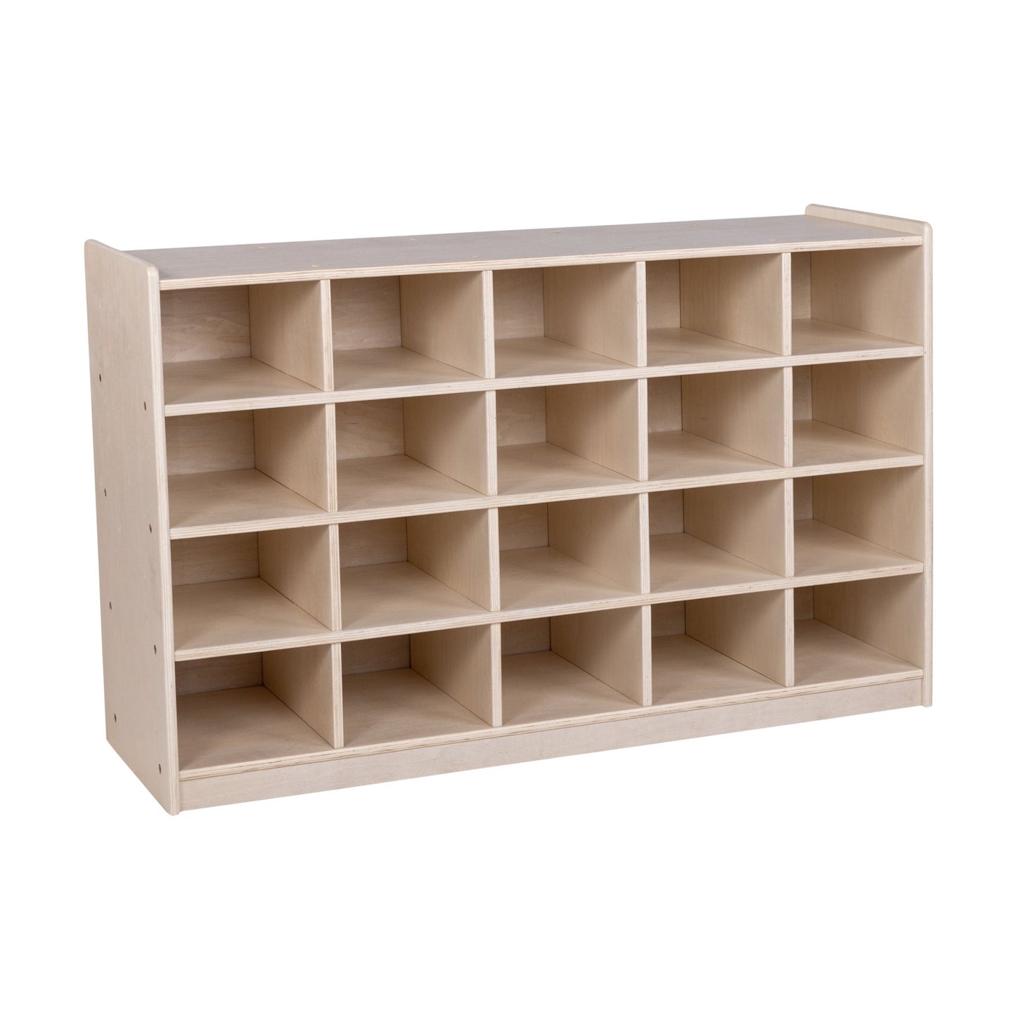 Angeles Birch Mobile 20-Section Cubby Storage Assembled (AG1012A) - SchoolOutlet