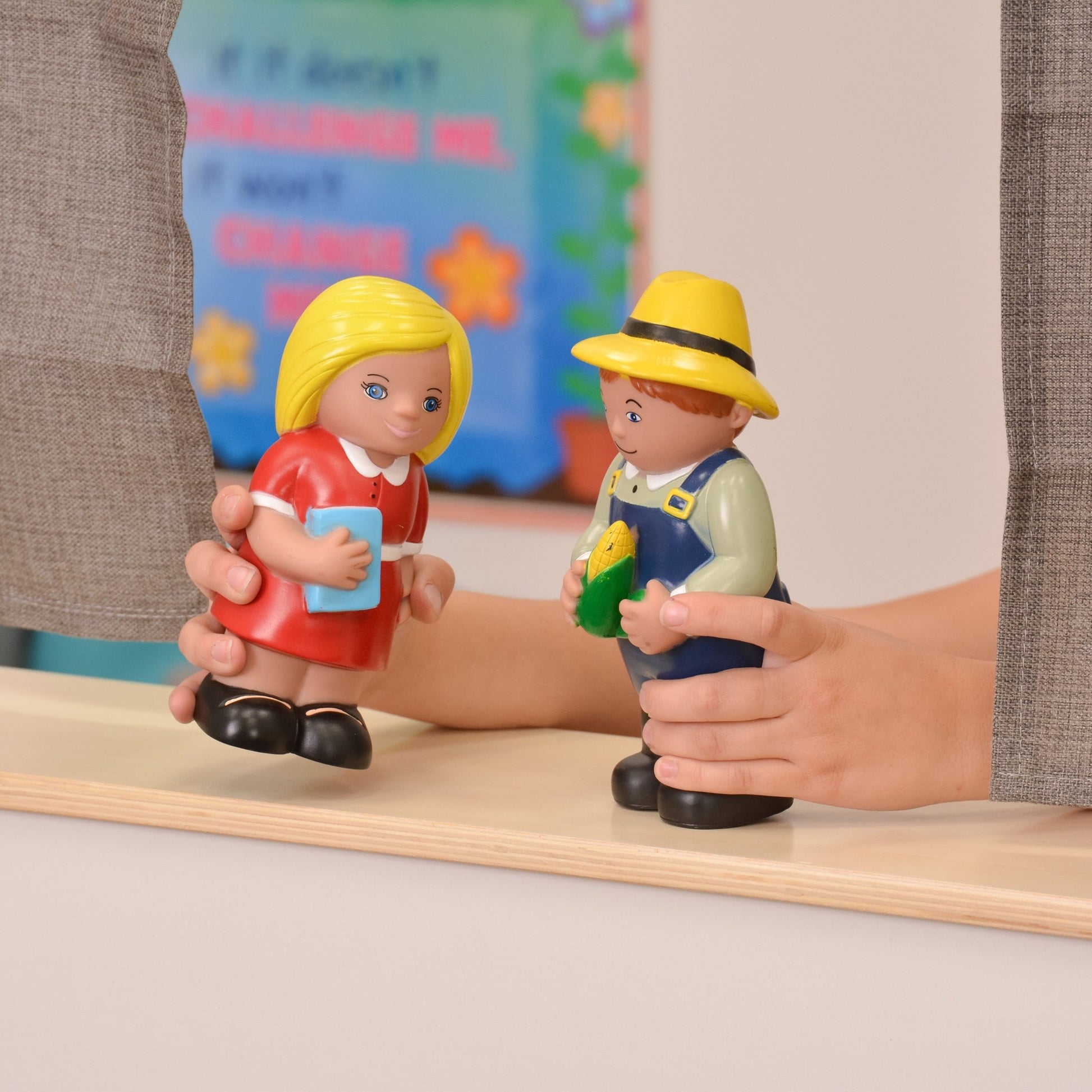Angeles Birch Puppet Theatre with Dry Erase Board (AG1037W) - SchoolOutlet