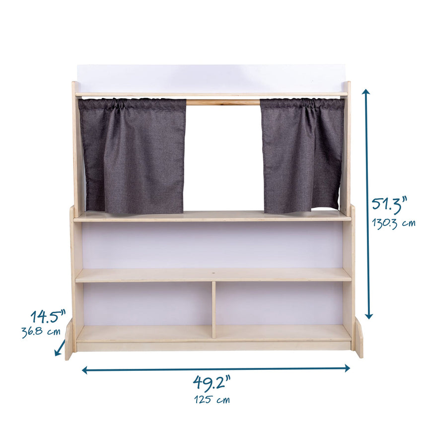Angeles Birch Puppet Theatre with Dry Erase Board (AG1037W) - SchoolOutlet