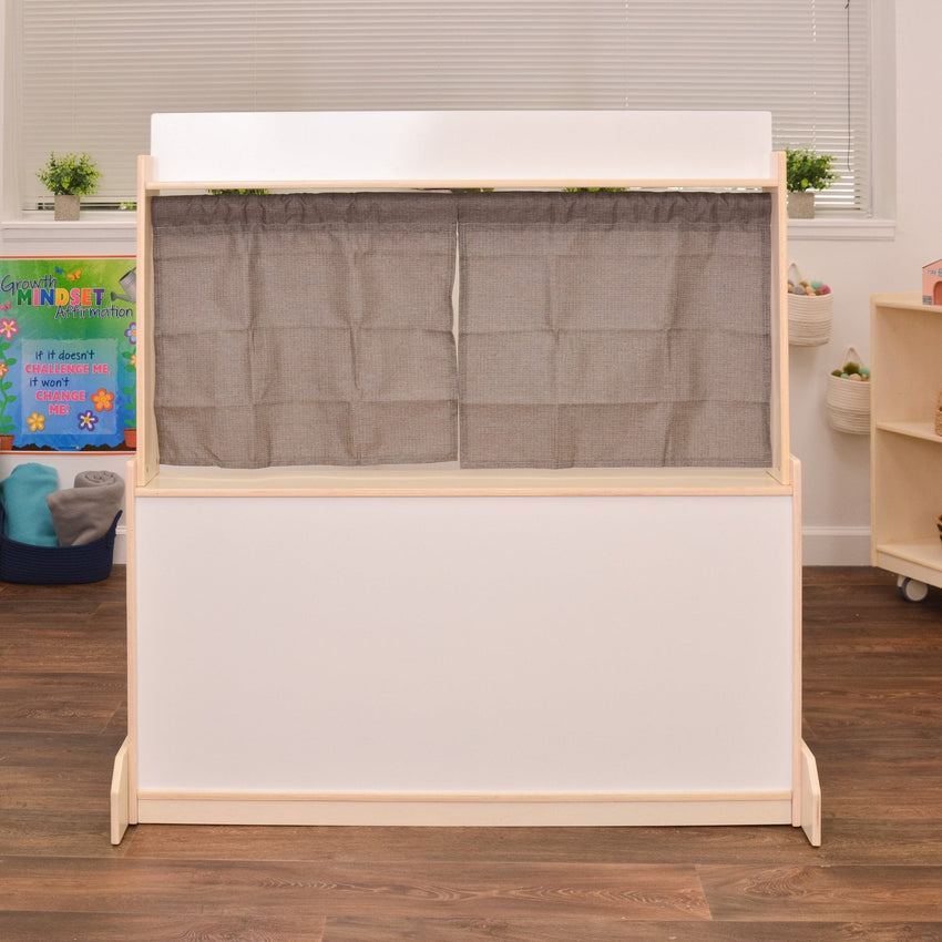 Angeles Birch Puppet Theatre with Dry Erase Board Assembled (AG1037WA) - SchoolOutlet