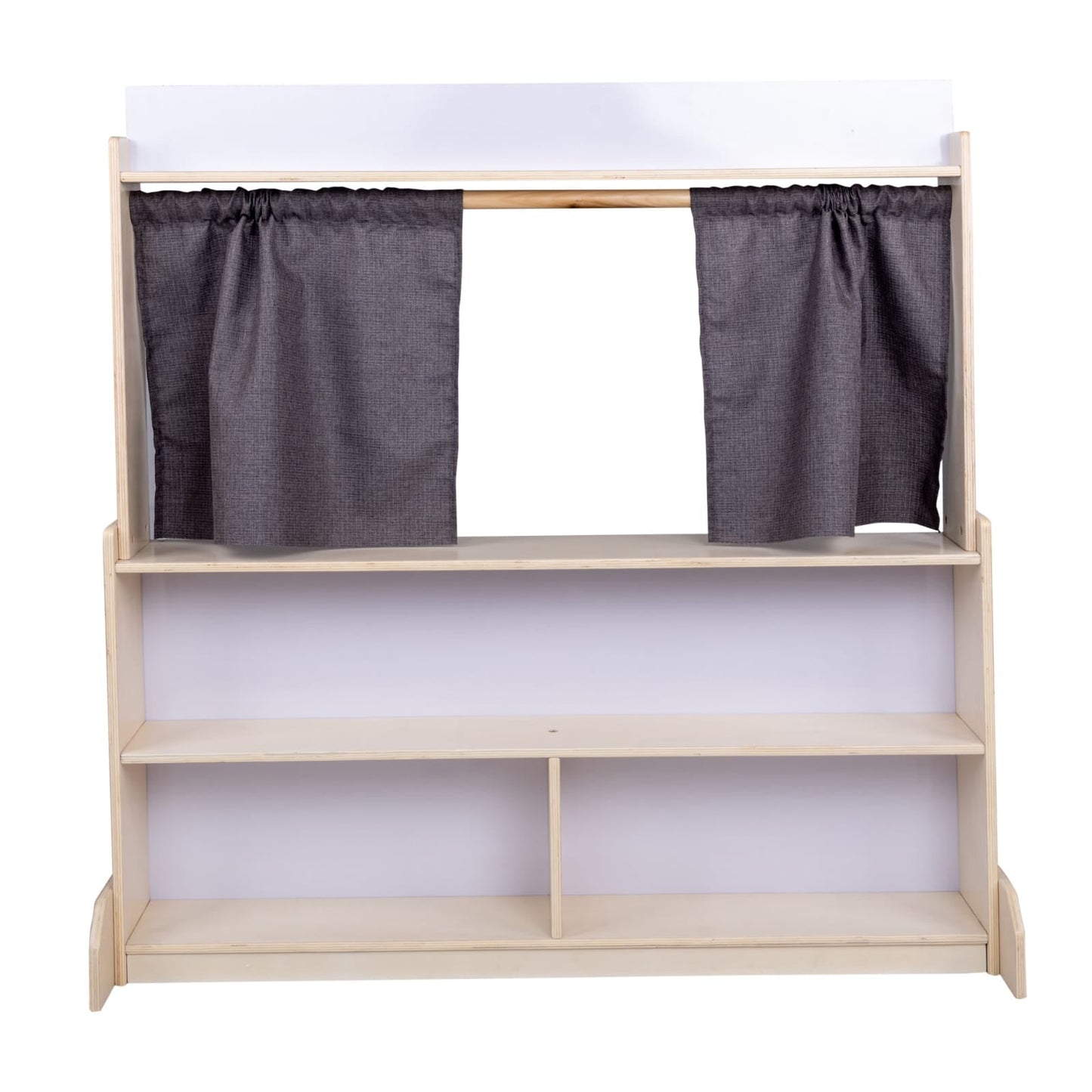 Angeles Birch Puppet Theatre with Dry Erase Board Assembled (AG1037WA) - SchoolOutlet