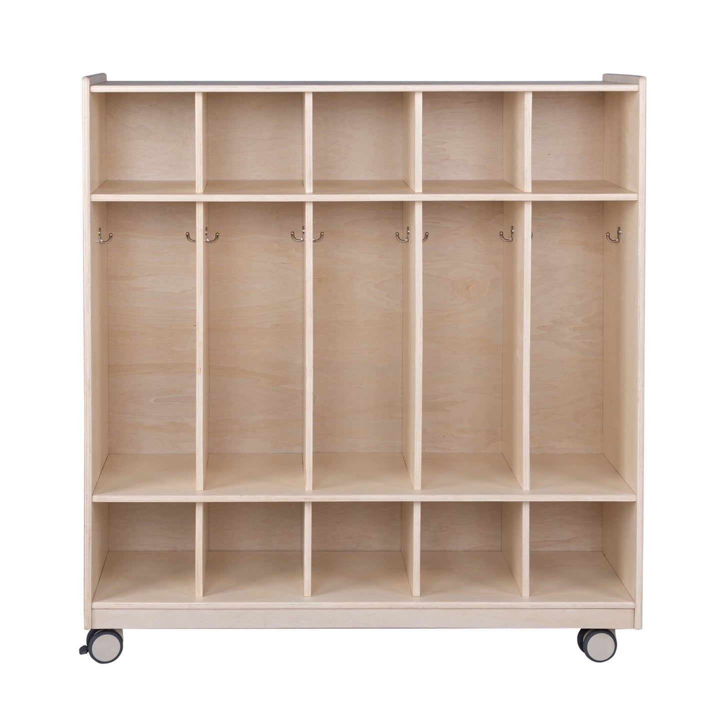 Angeles Birch Mobile 5-Section Locker with Shoe Storage Assembled (AG1057A)
