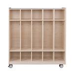 Angeles Birch Mobile 5-Section Locker with Shoe Storage Assembled (AG1057A)
