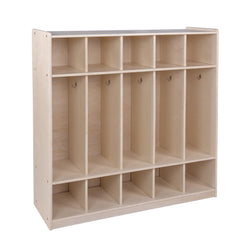 Angeles Birch Mobile 5-Section Locker with Shoe Storage (AG1057)