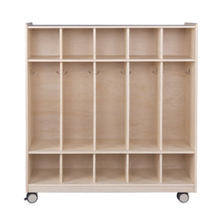 Angeles Birch Mobile 5-Section Locker with Shoe Storage Assembled (AG1057A)