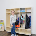 Angeles Birch Mobile 5-Section Locker with Shoe Storage Assembled (AG1057A) - SchoolOutlet