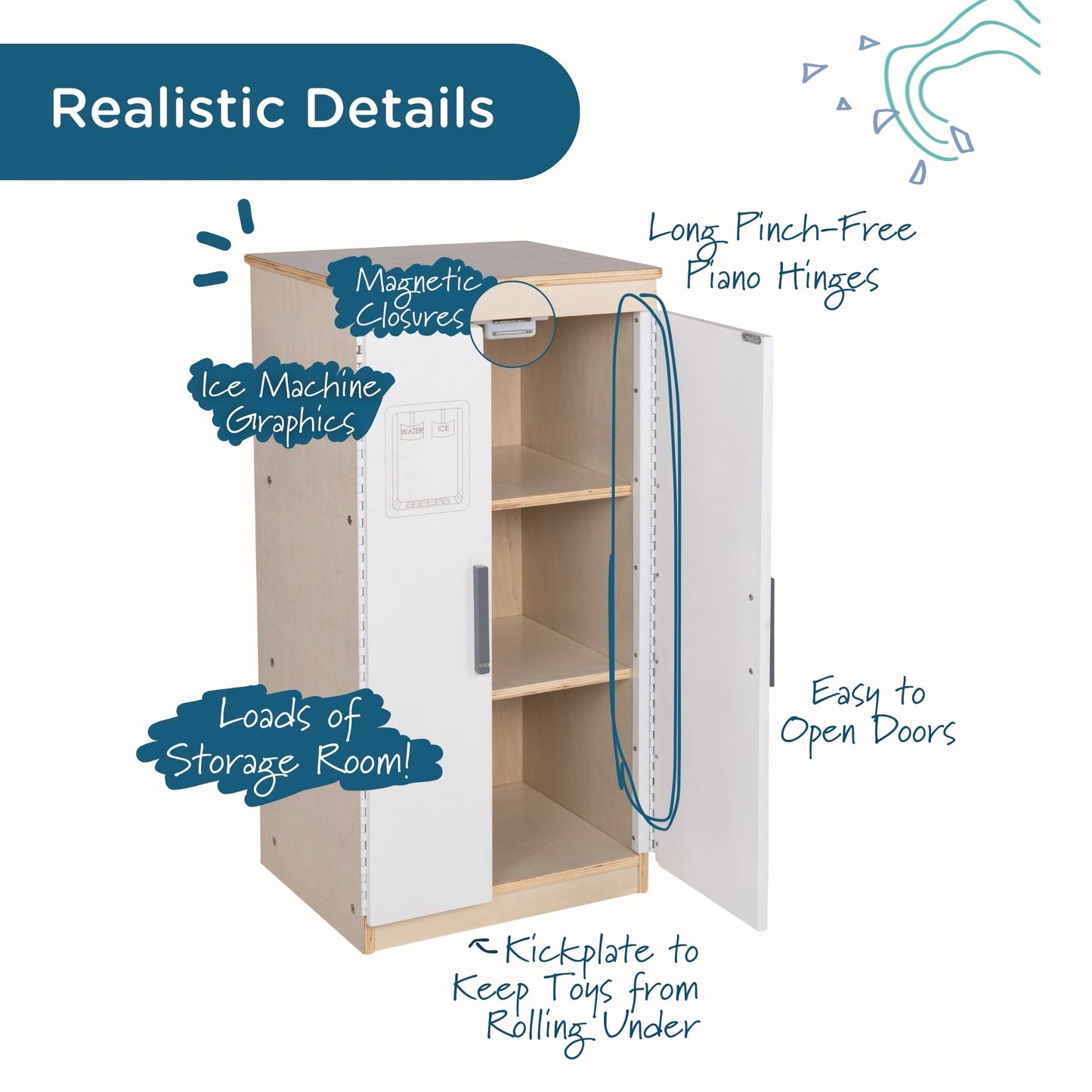 Angeles Birch Kitchen Play Refrigerator (AG1069) - SchoolOutlet