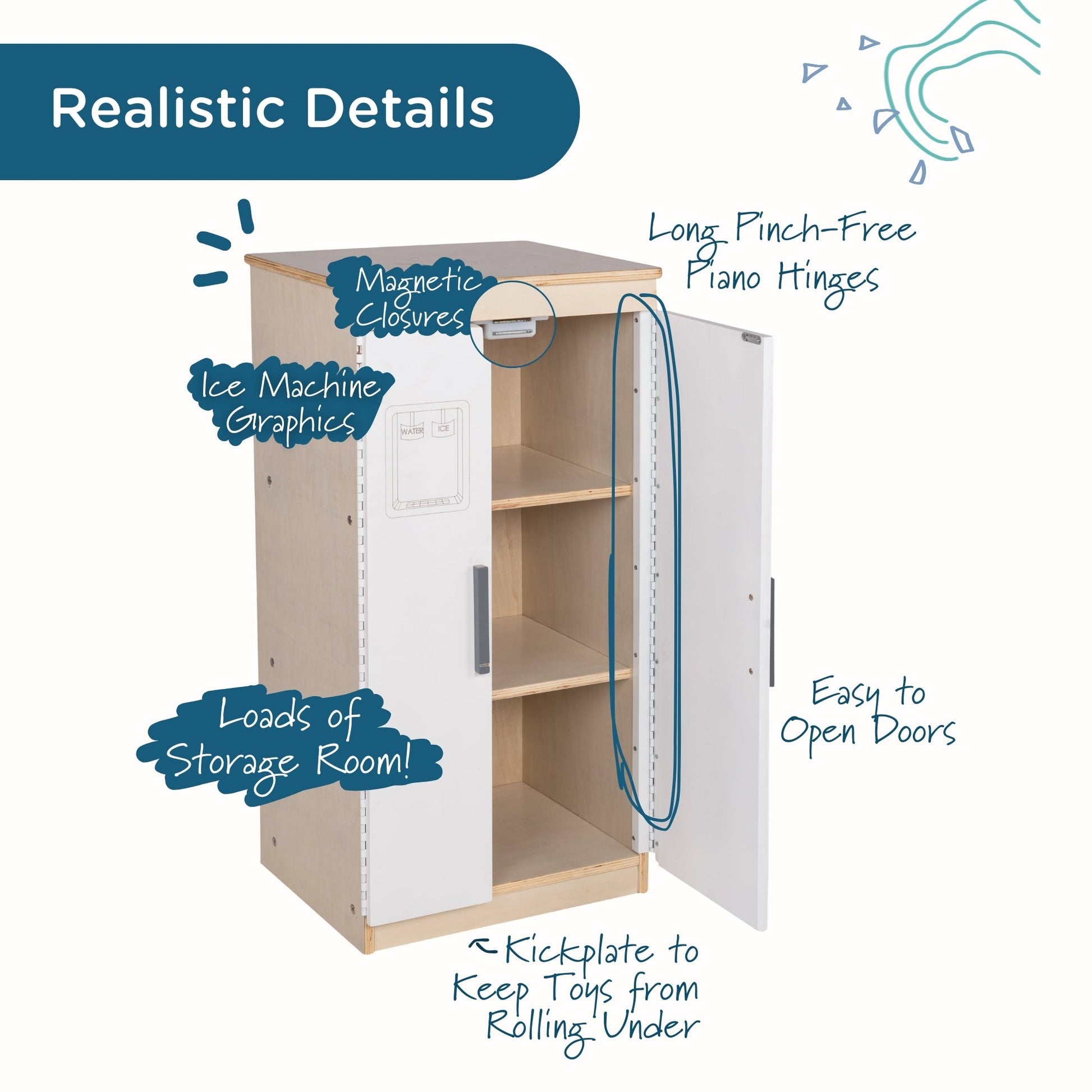 Angeles Birch Kitchen Play Refrigerator (AG1069) - SchoolOutlet