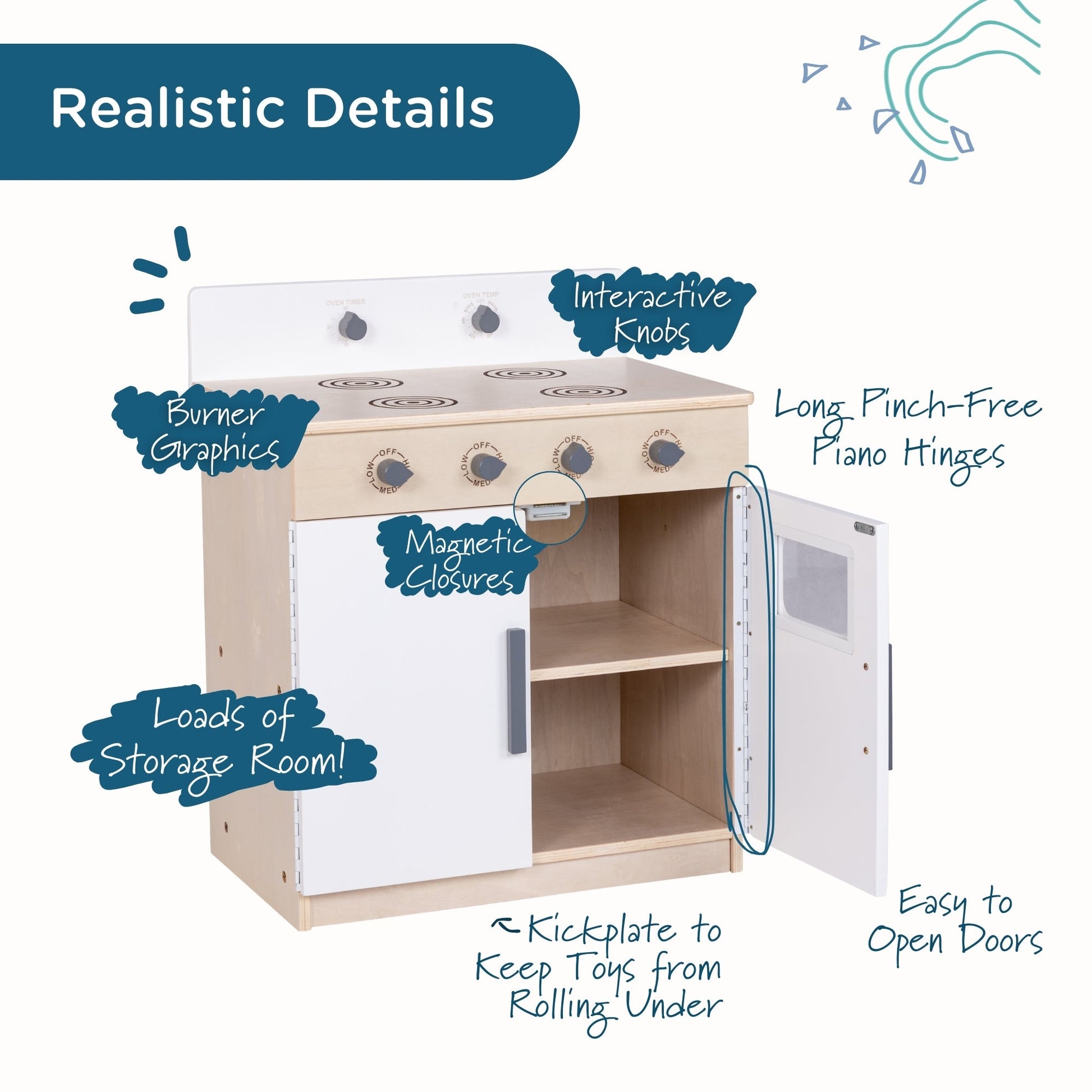 Angeles Birch Kitchen Play Stove (AG1072) - SchoolOutlet