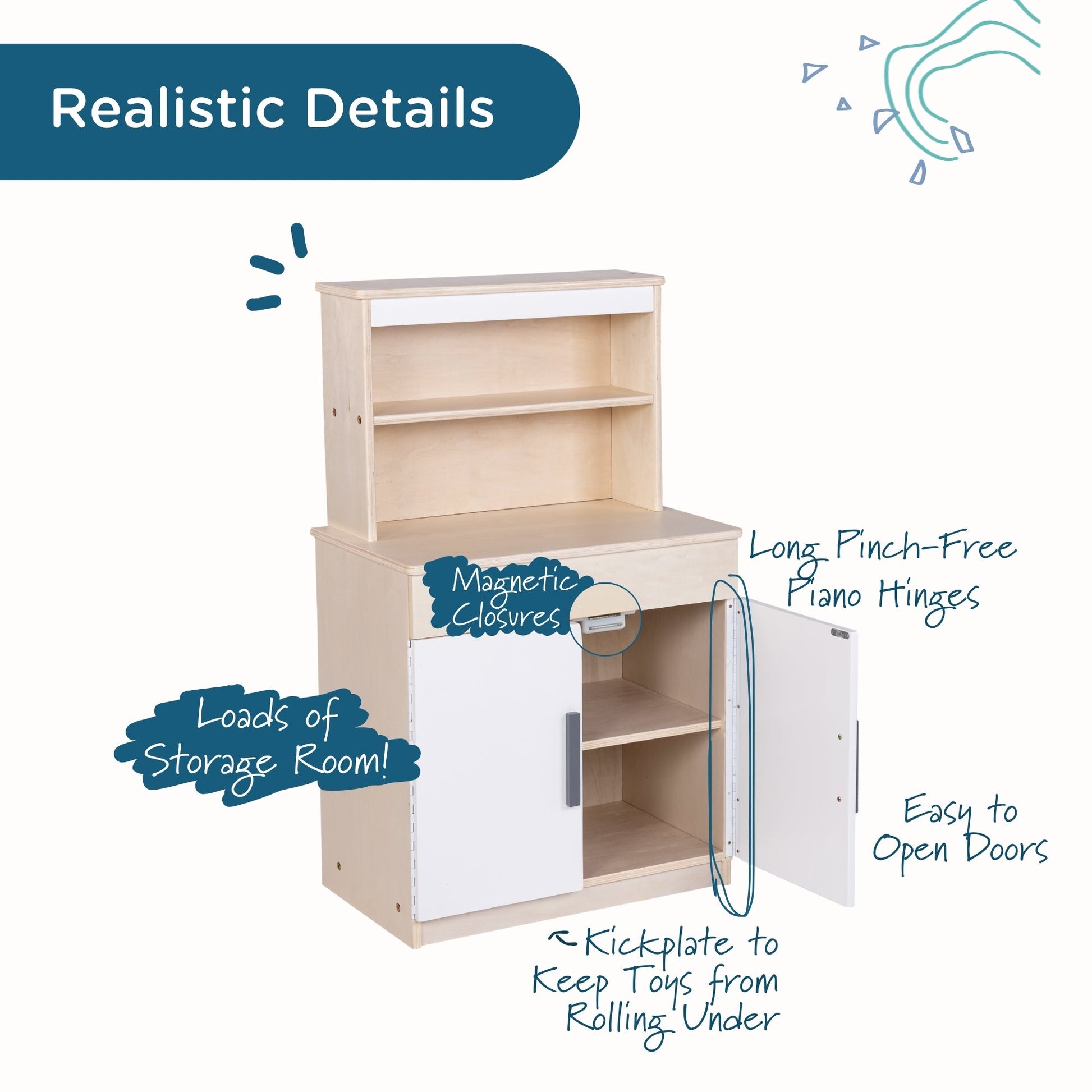 Angeles Birch Kitchen Play Hutch (AG1073) - SchoolOutlet