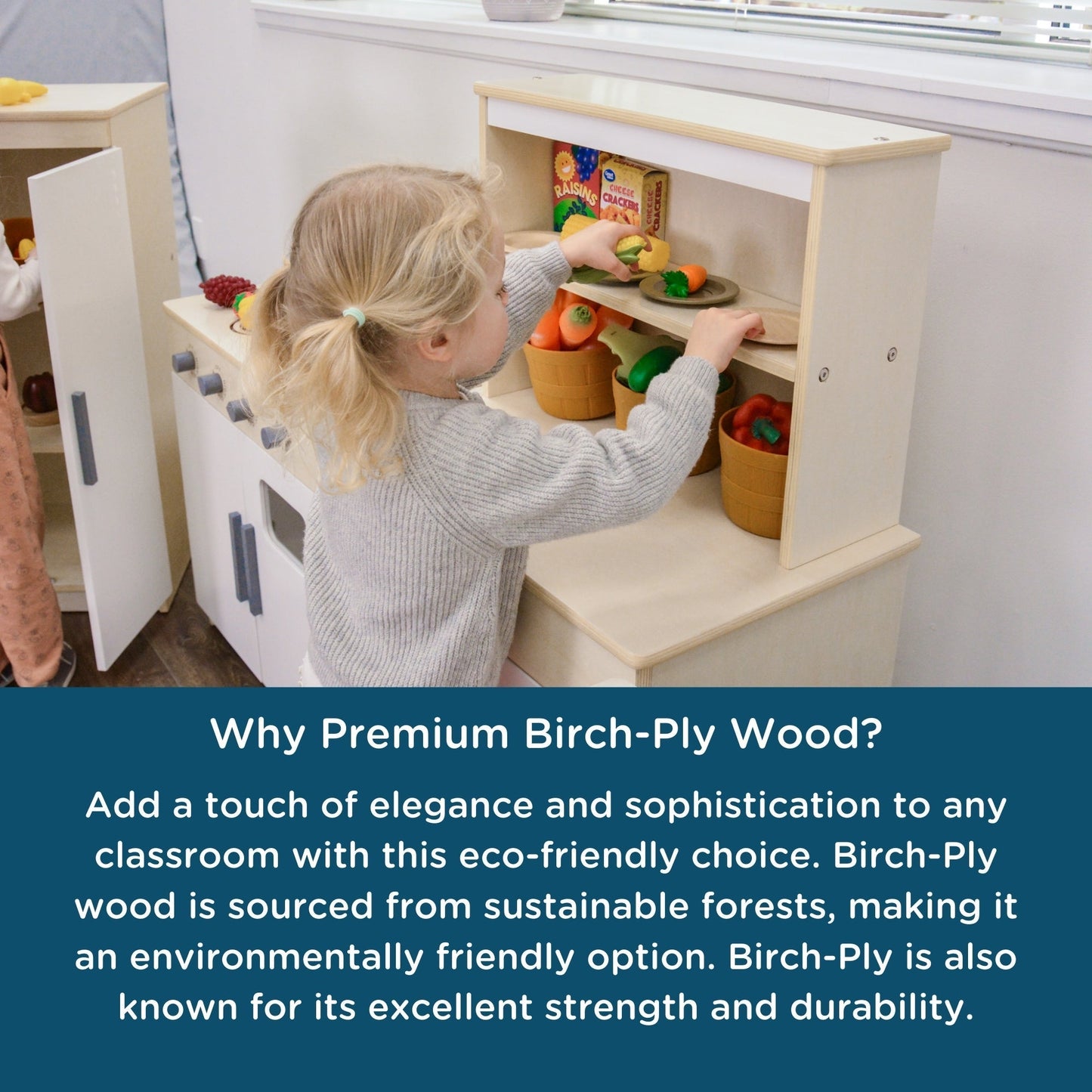 Angeles Birch Kitchen Play Hutch Assembled (AG1073A) - SchoolOutlet
