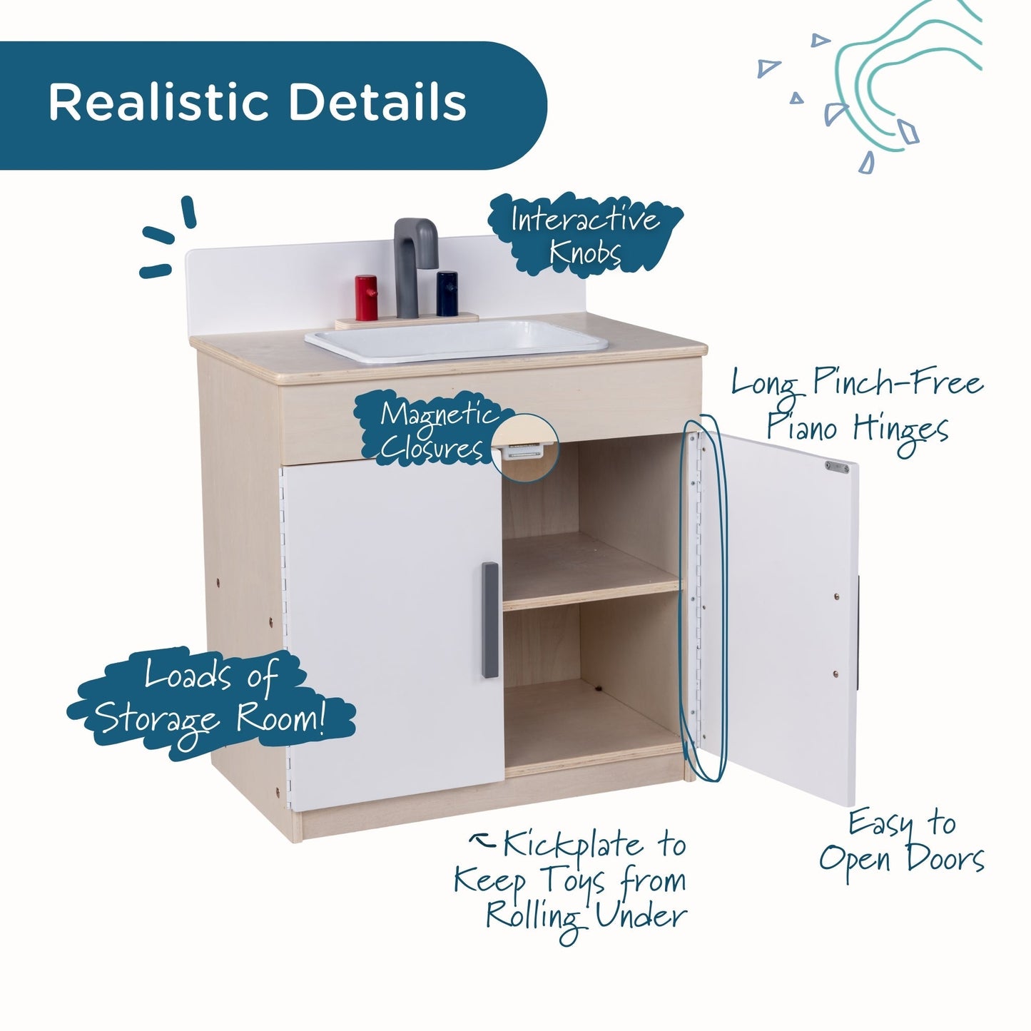 Angeles Birch Kitchen Play Sink Assembled (AG1074A)