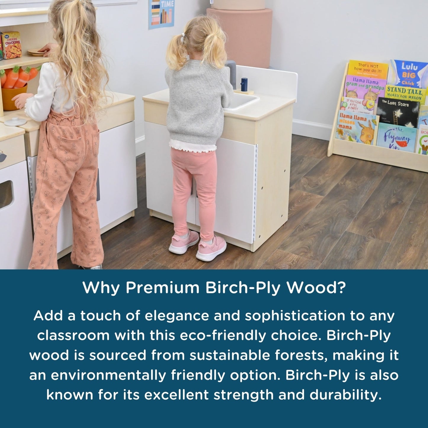 Angeles Birch Kitchen Play Sink Assembled (AG1074A) - SchoolOutlet