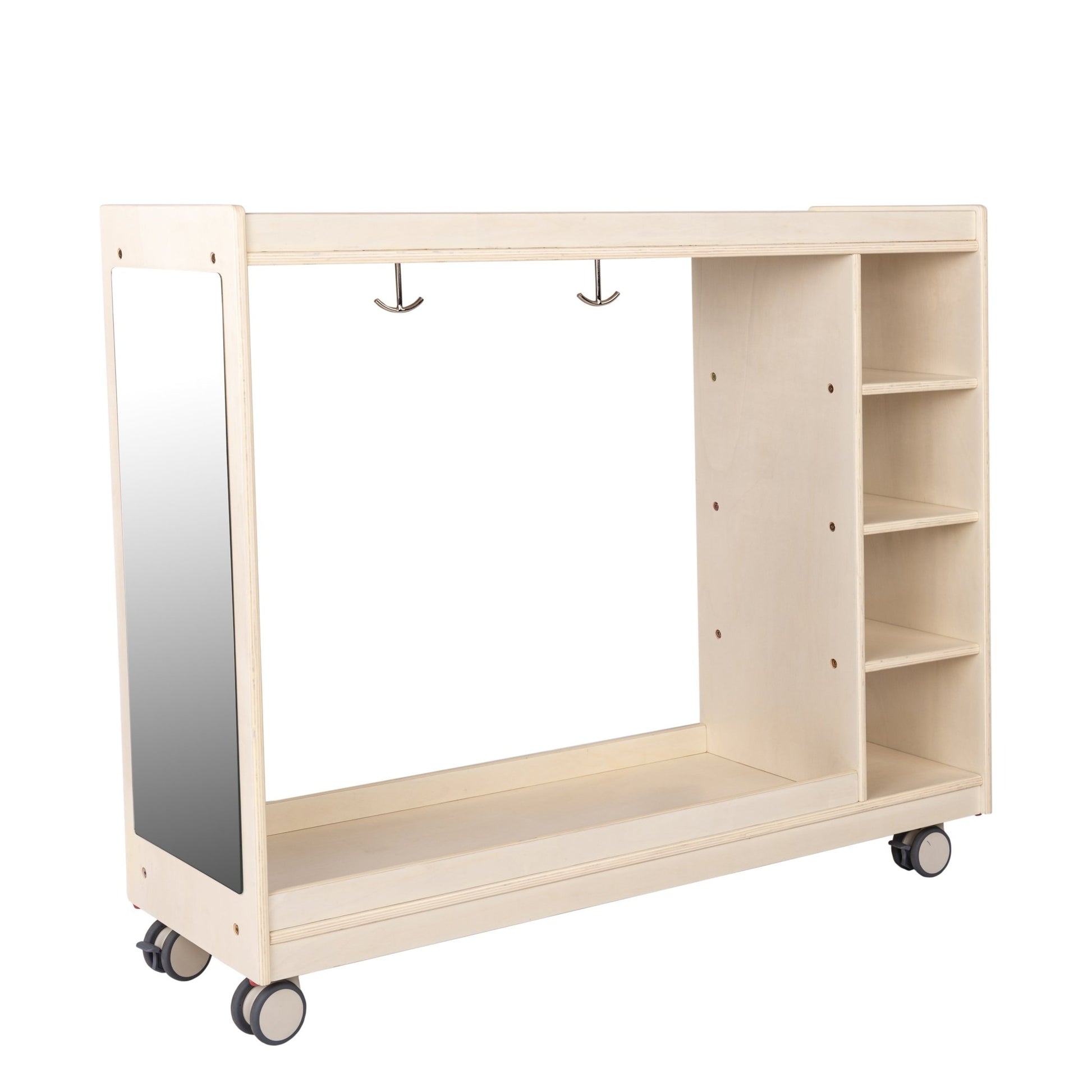 Angeles Birch Mobile Dress Up Storage with Mirrors (AG1076) - SchoolOutlet