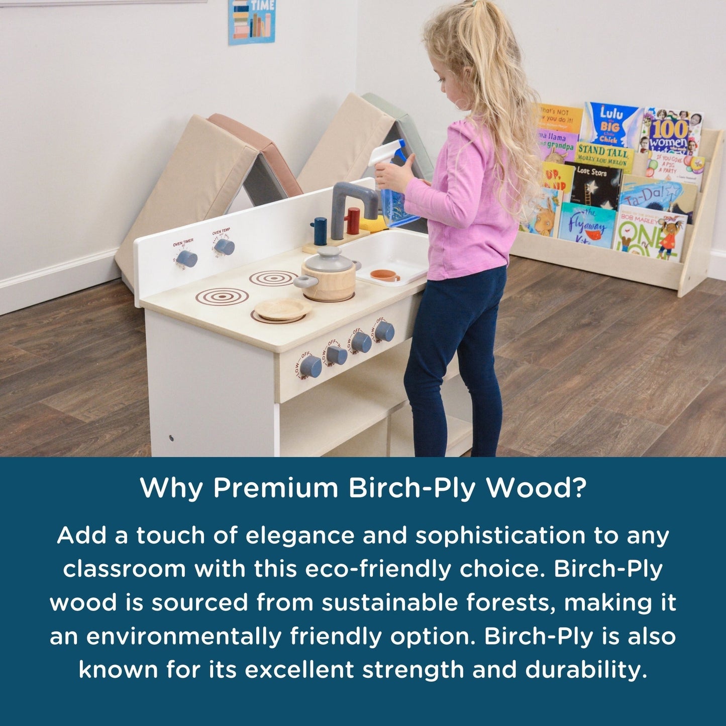 Angeles Birch Toddler 2-In-1 Kitchen Center Assembled (AG1092A) - SchoolOutlet