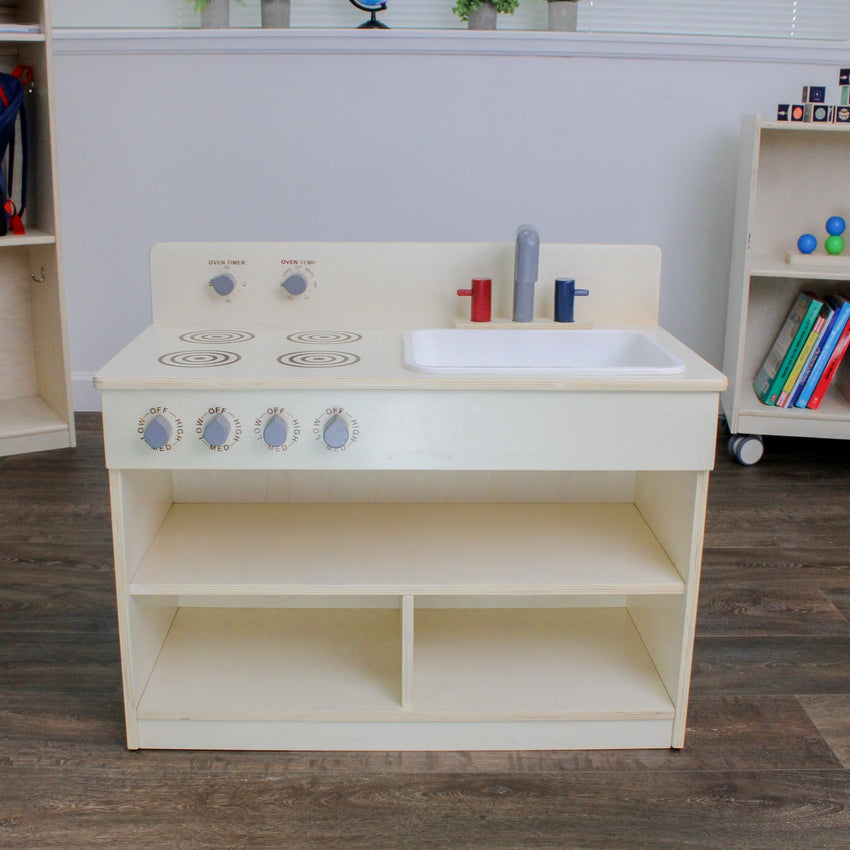 Angeles Birch Toddler 2-In-1 Kitchen Center Assembled (AG1092A) - SchoolOutlet