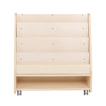 Angeles Birch Mobile 4-Shelf Book Display with Storage Assembled (AG1118A)