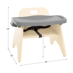 Children's Factory 7"H Feeding Chair with Tray - Wood Unit - RTA (AG1689-1)