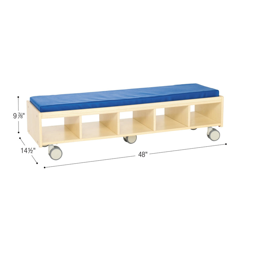 Children's Factory Mobile Bench Seating with Storage Assembled (AG1828A) - SchoolOutlet