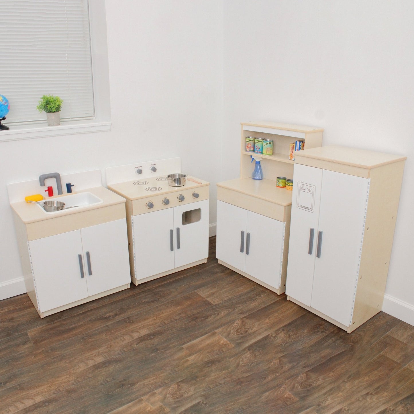 Angeles Birch 4-Piece Complete Kitchen Set Assembled (AG4000A)