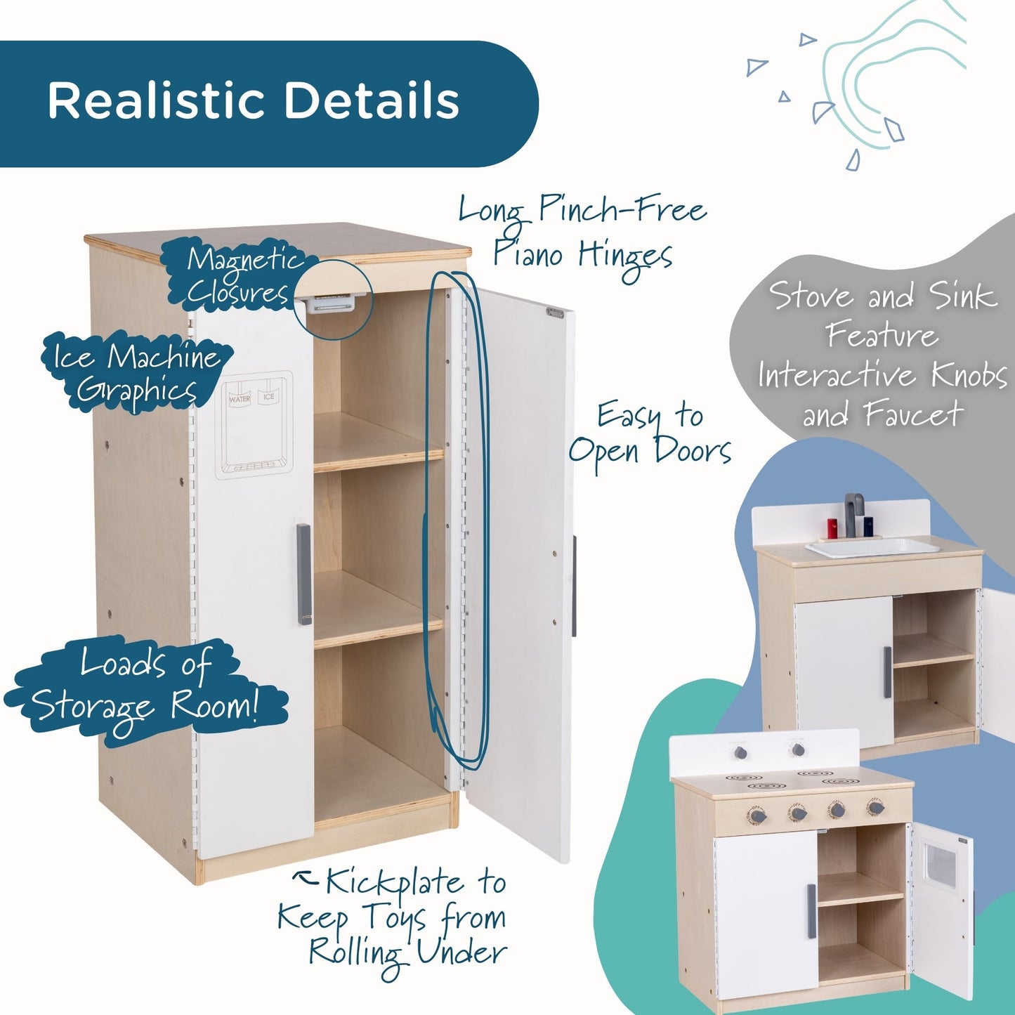 Angeles Birch 3-Piece Kitchen Set (AG4003) - SchoolOutlet