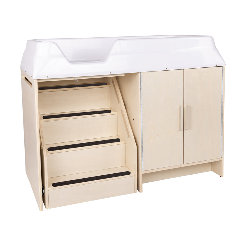 Angeles Birch Infant Changing Table with Stairs - Assembled (AG7550A) - SchoolOutlet