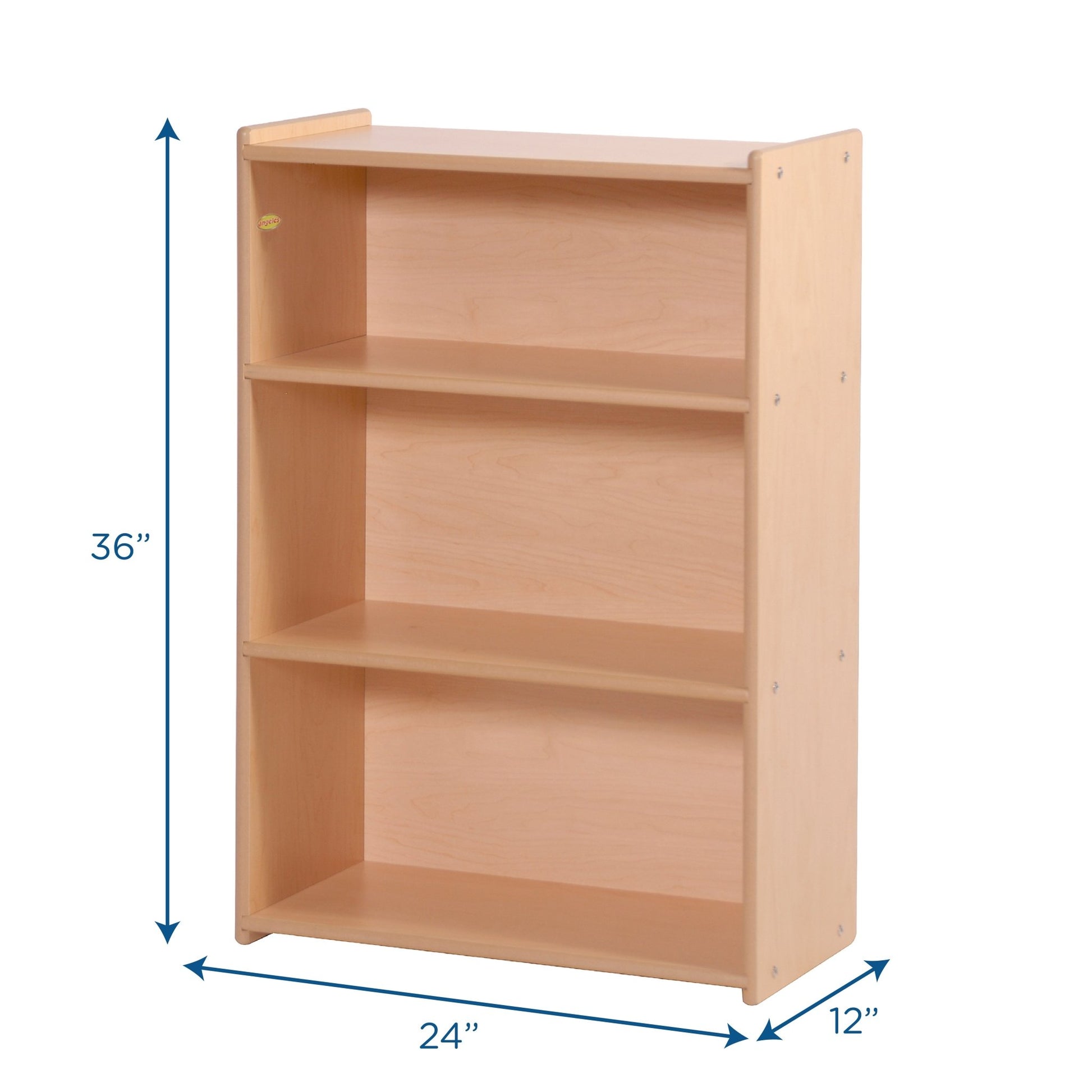Angeles Value Line Narrow 3-Shelf Storage - 24"L x 12"W x 36"H (ANG7083) - SchoolOutlet