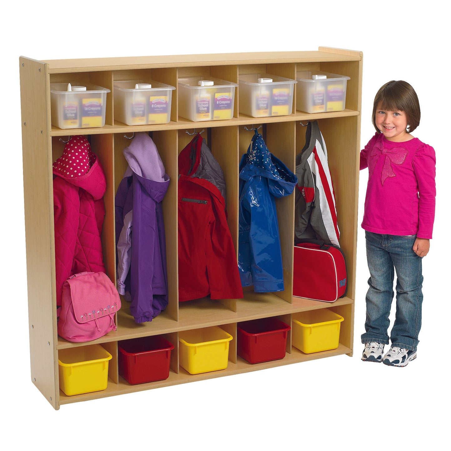 Angeles Value Line 5-Section Locker - 48"L x 12"W x 48"H (ANG7154) - SchoolOutlet