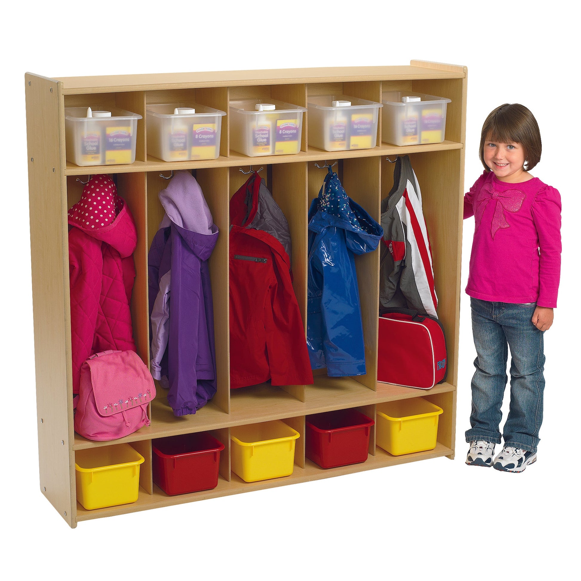 Angeles Value Line 5-Section Locker - 48"L x 12"W x 48"H (ANG7154) - SchoolOutlet