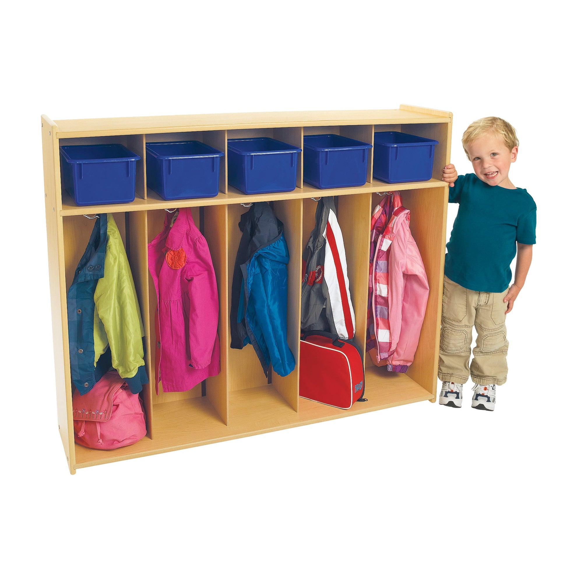 Angeles Value Line Toddler 5-Section Locker - 48"L x 12"W x 40"H (ANG7158) - SchoolOutlet