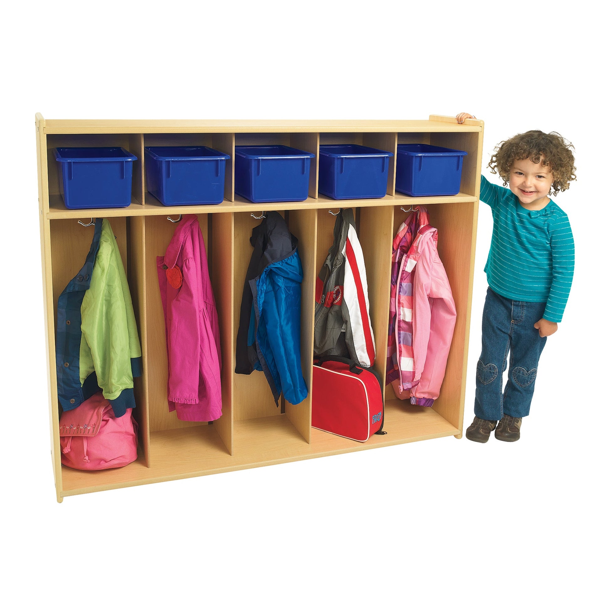 Angeles Value Line Toddler 5-Section Locker - 48"L x 12"W x 40"H (ANG7158) - SchoolOutlet