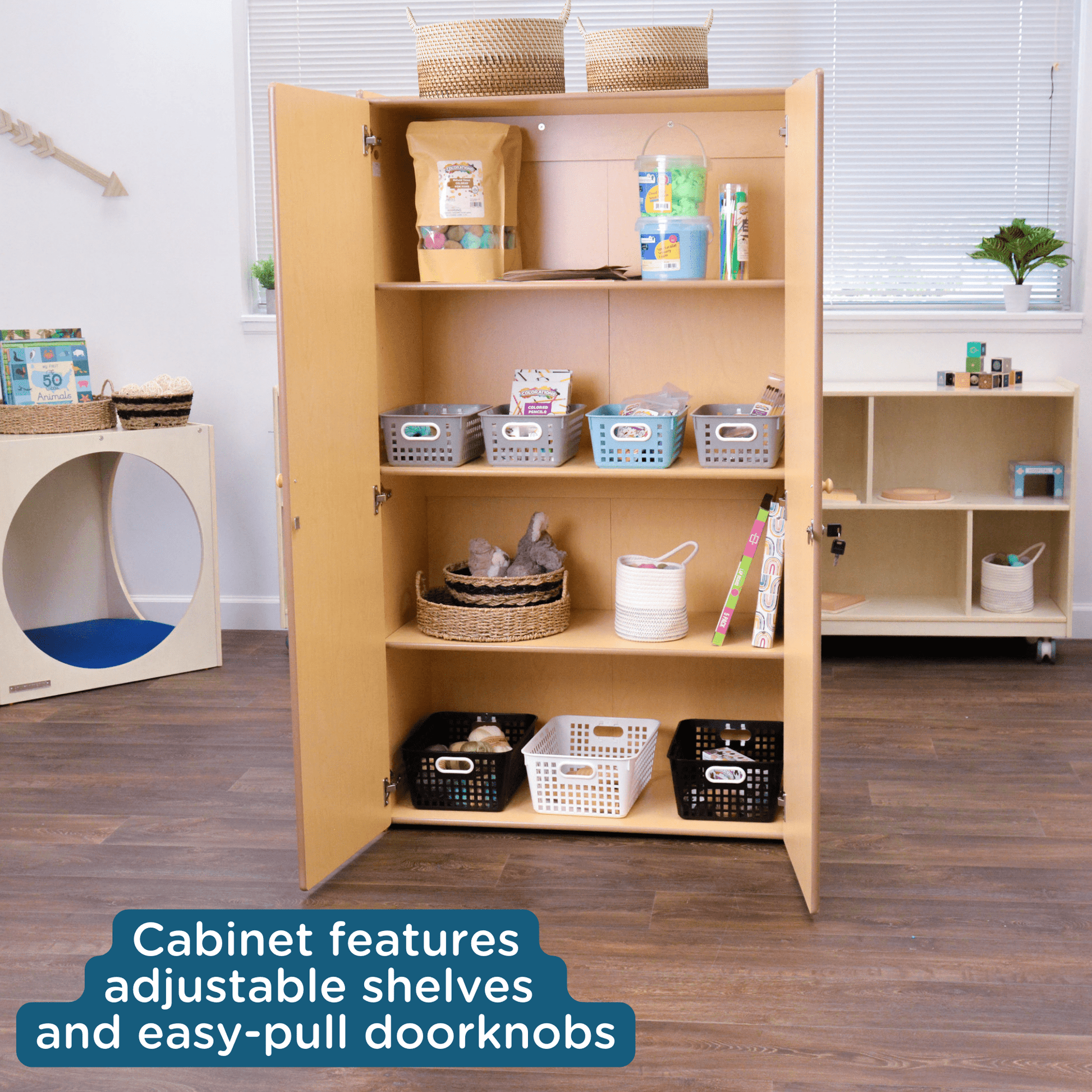 Angeles Value Line Teacher's Storage Cabinet - 36"L x 19"W x 63"H (ANG7178) - SchoolOutlet