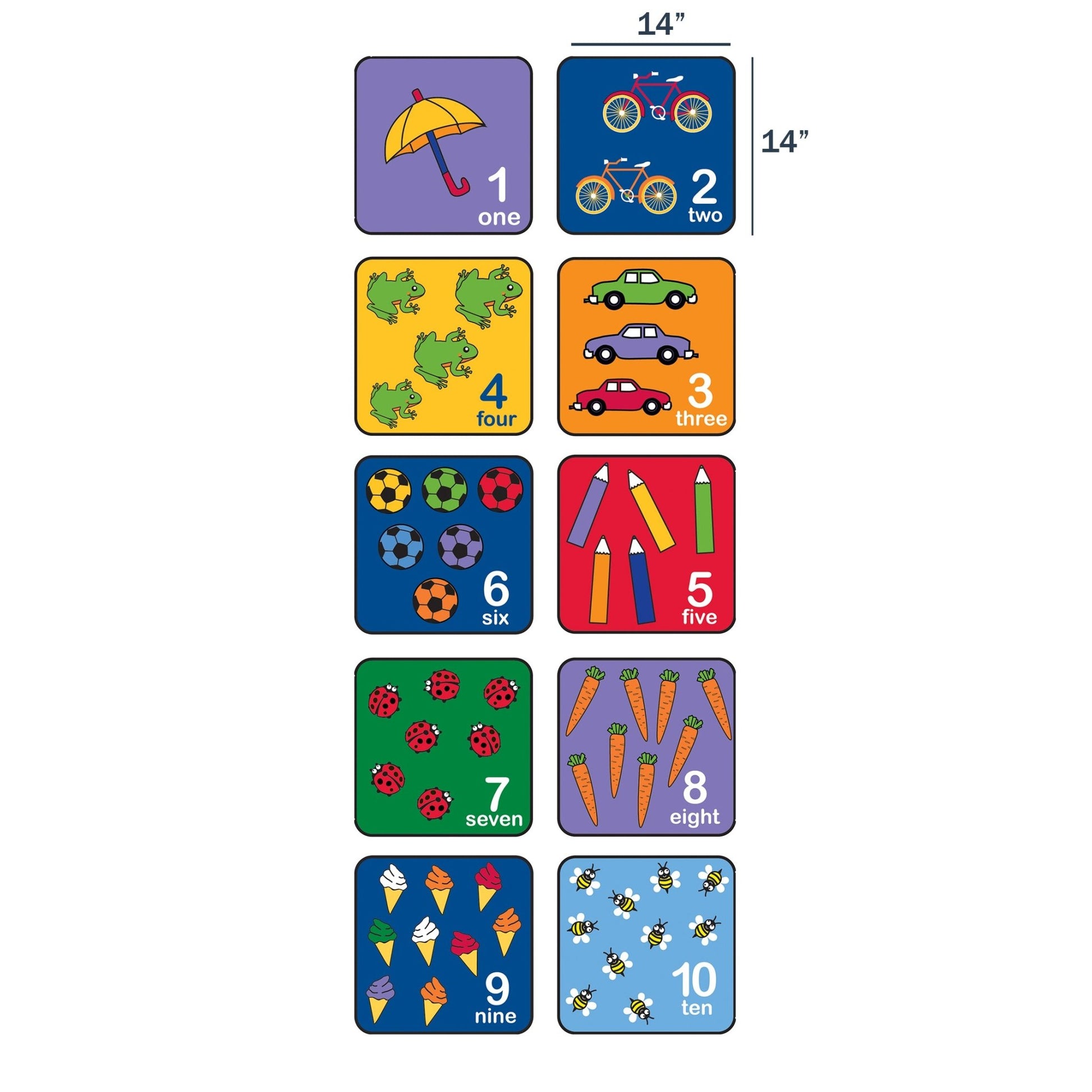 Children's Factory Let’s Learn How to Count Seating Squares - Set of 10 (CF0001) - SchoolOutlet