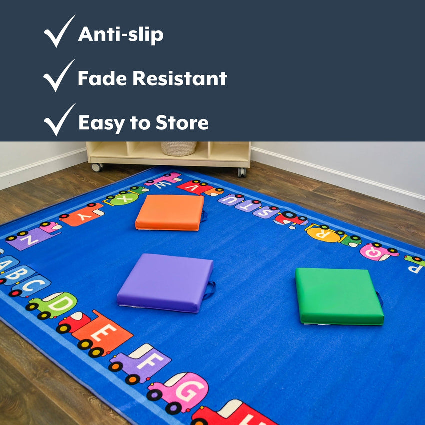 Children's Factory Caravan of Cars Value Rug (CF0007) - SchoolOutlet