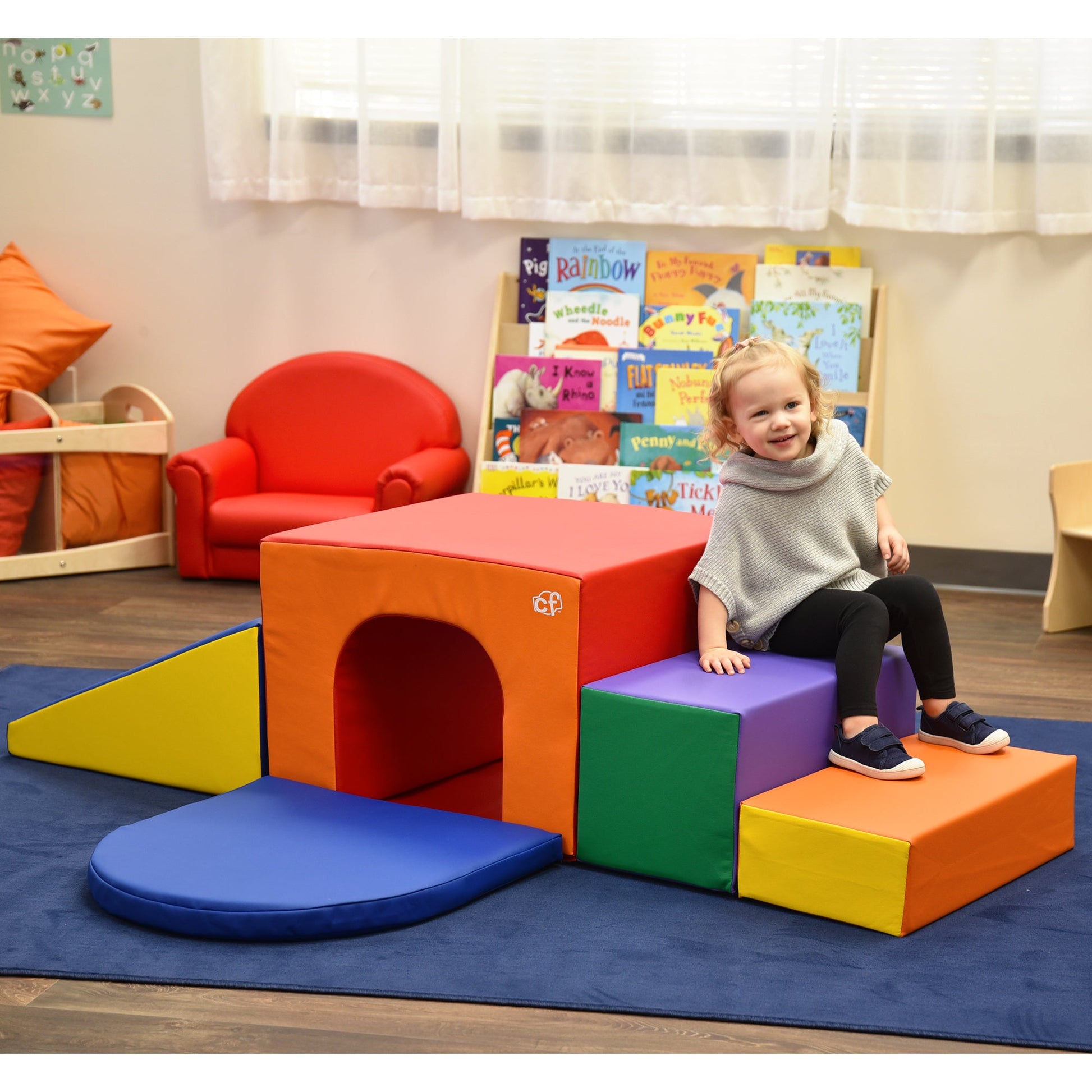 Children's Factory Climb-Up Tunnel Climber - Rainbow (CF321-049) - SchoolOutlet