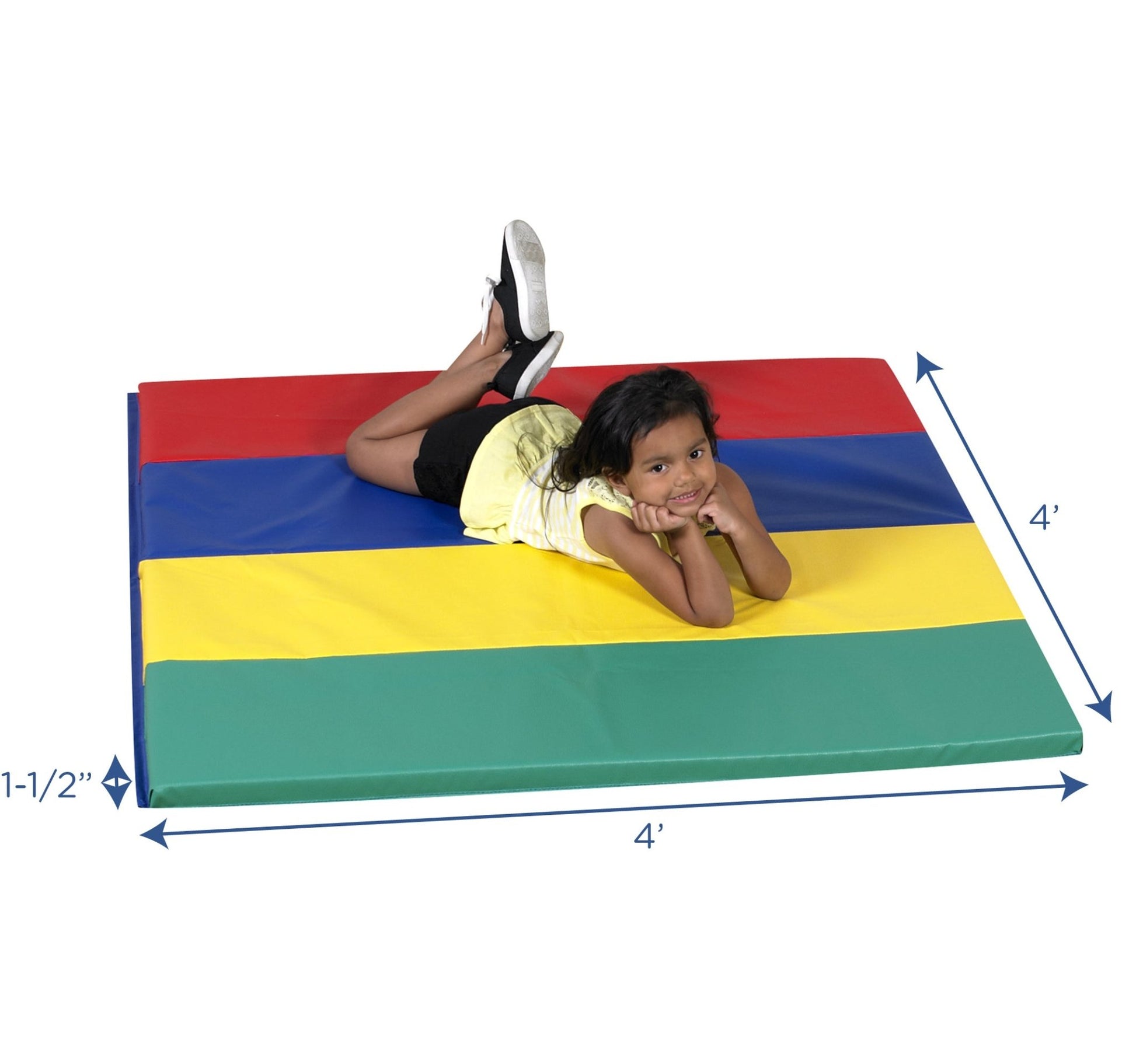 Children's Factory 4' x 4' Folding Gym Mat - Rainbow (CF321-144) - SchoolOutlet