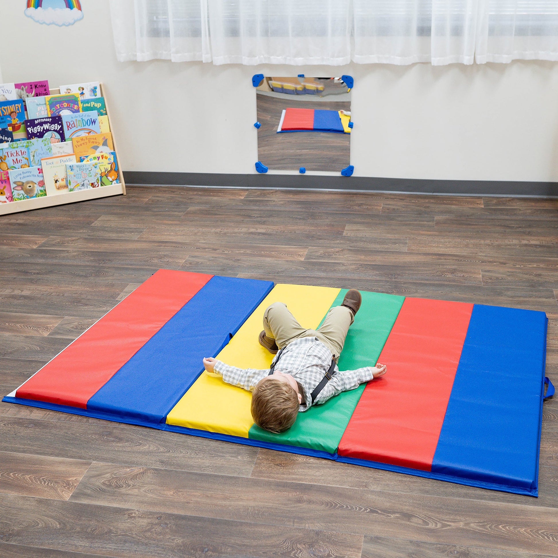 Children's Factory 4' x 6' Folding Gym Mat - Rainbow (CF321-145) - SchoolOutlet