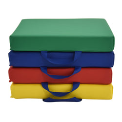 Children's Factory Square Floor Cushions - Set of 4 - Rainbow