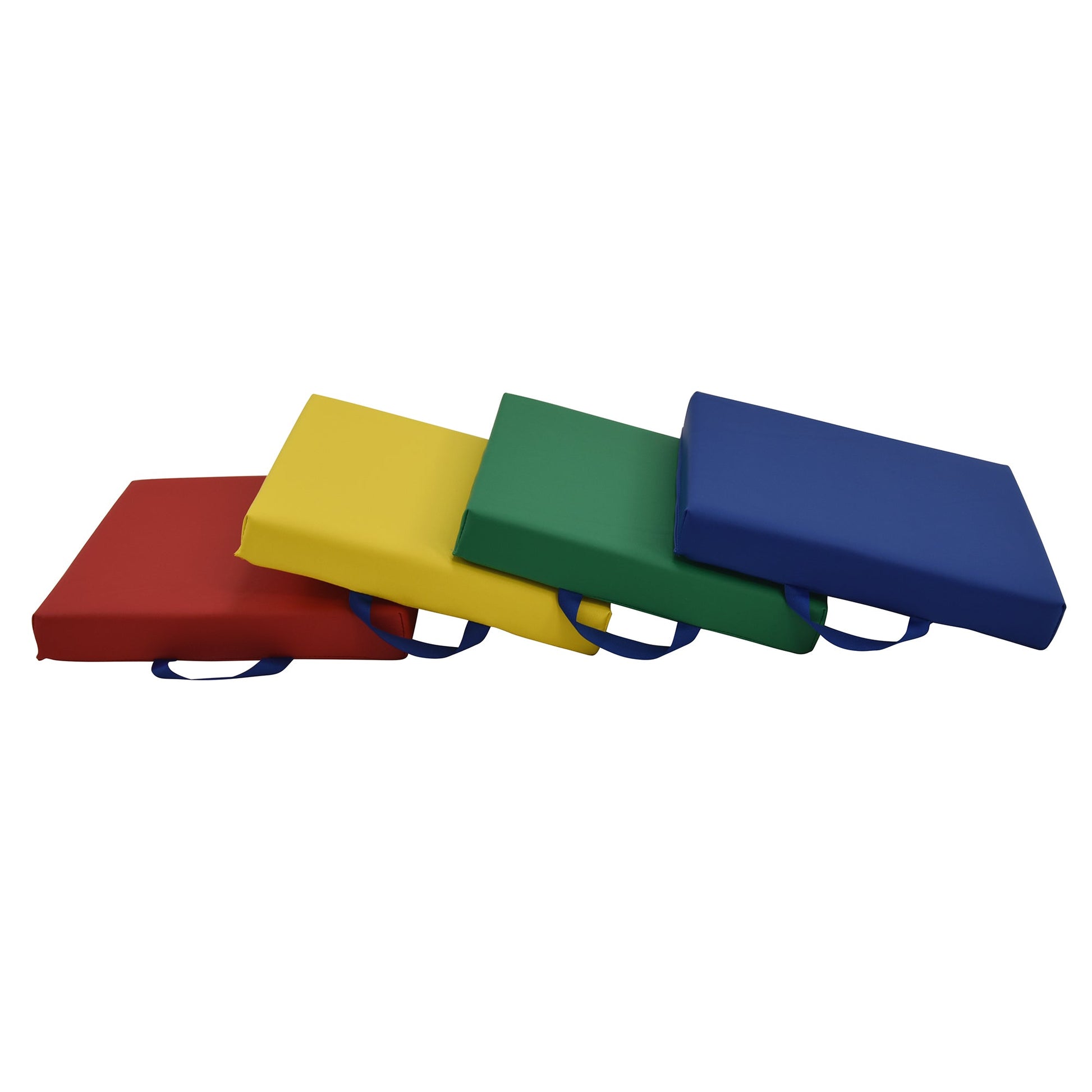 Children's Factory Square Floor Cushions - Set of 4 - Rainbow - SchoolOutlet