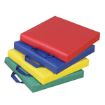 Children's Factory Square Floor Cushions - Set of 4 - Rainbow - SchoolOutlet