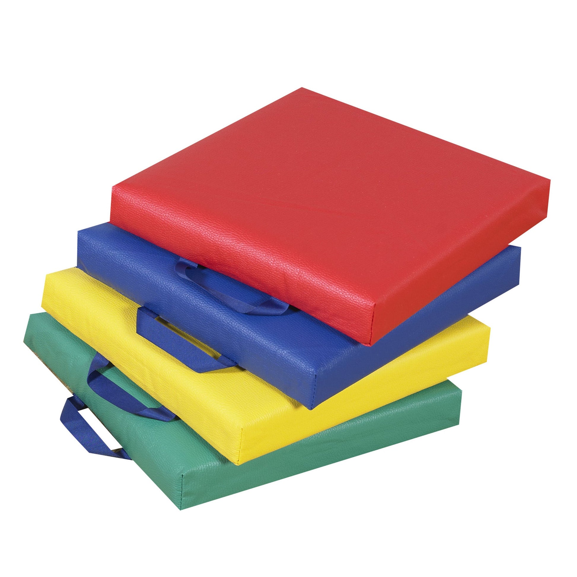 Children's Factory Square Floor Cushions - Set of 4 - Rainbow - SchoolOutlet