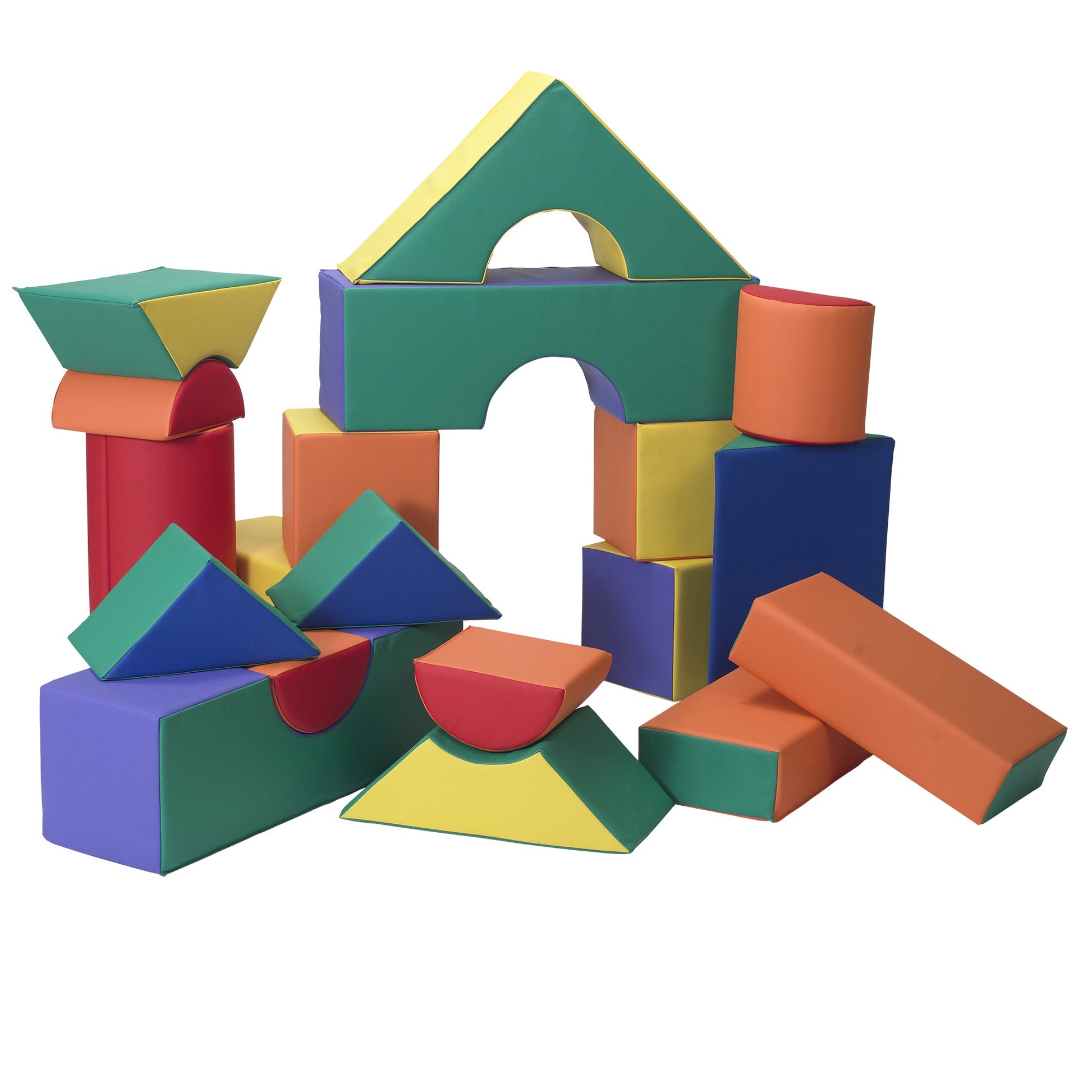 Children's Factory 12" Module Blocks - Set of 21 (Set A) - Rainbow - SchoolOutlet