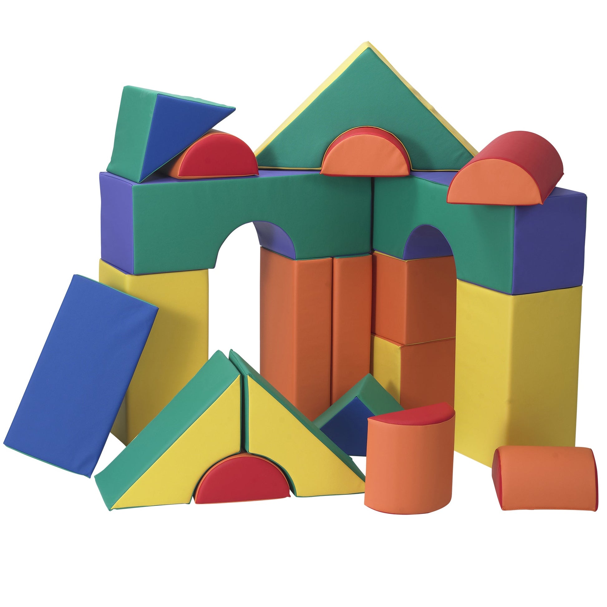 Children's Factory 12" Module Blocks - Set of 21 (Set A) - Rainbow - SchoolOutlet