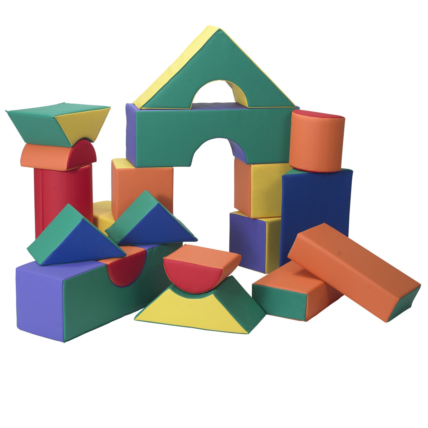 Children's Factory 12" Module Blocks - Set of 21 (Set A) - Rainbow - SchoolOutlet